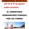 Horario especial Cementerio