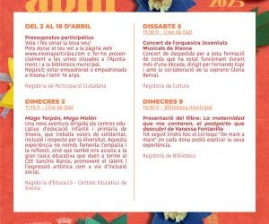 Agenda cultural d’abril