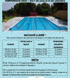Horarios de natación libre de la piscina municipal